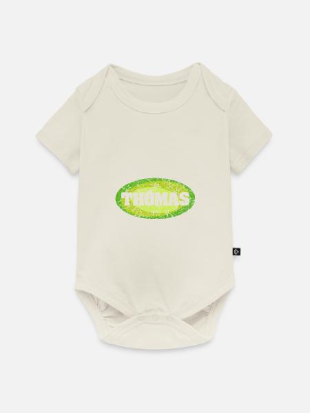 Retro Thomas - Baby Premium Kurzarmbody - Naturweiß