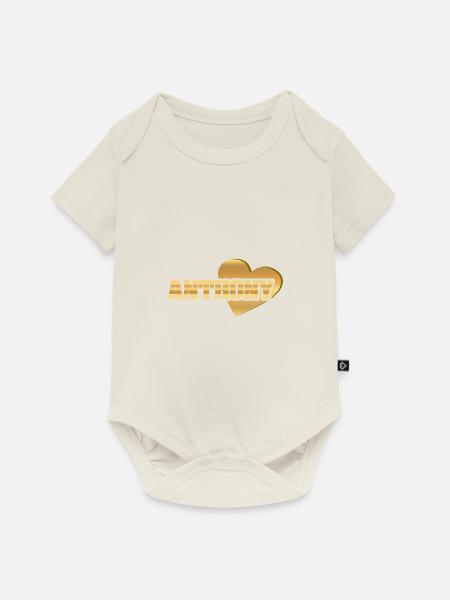 Liebe Love Gold Anthony - Baby Premium Kurzarmbody - Naturweiß