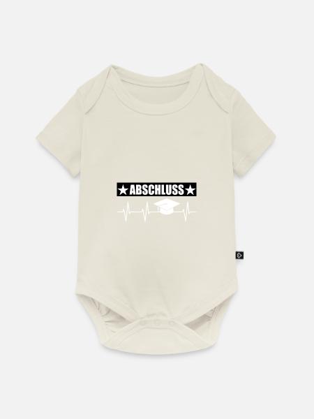 Abschluss - Baby Premium Kurzarmbody - Naturweiß