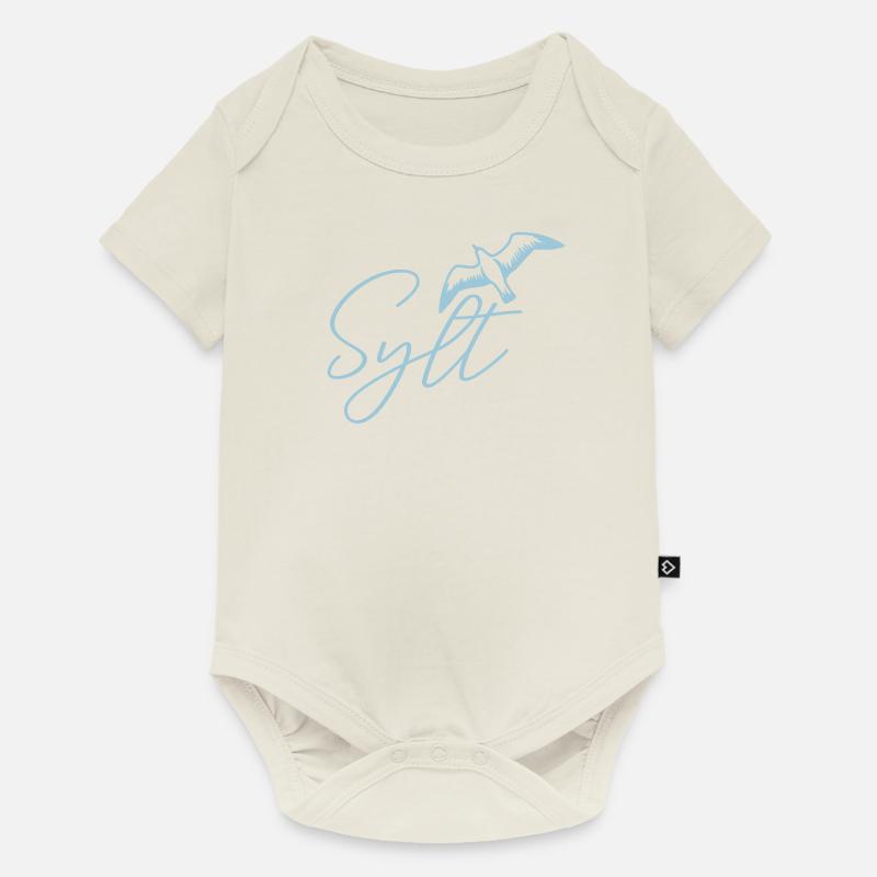 Sylt Möwe - Baby Premium Kurzarmbody - Naturweiß