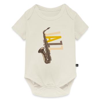 Jazz Saxophon - Baby Premium Kurzarmbody - Naturweiß - Vorne