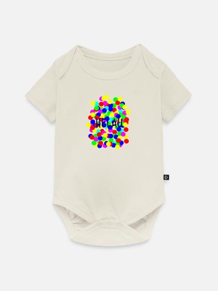 Konfetti Helau - Baby Premium Kurzarmbody - Naturweiß
