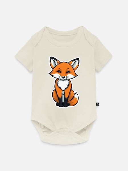 Fuchs Illustration - Baby Premium Kurzarmbody - Naturweiß