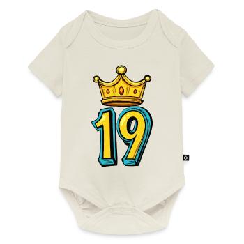 19 Couronne de chiffres - Body à manches courtes Premium Bébé - blanc cassé - Devant