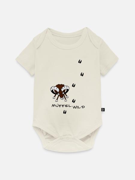 Mufflon mit Spuren - Baby Premium Kurzarmbody - Naturweiß