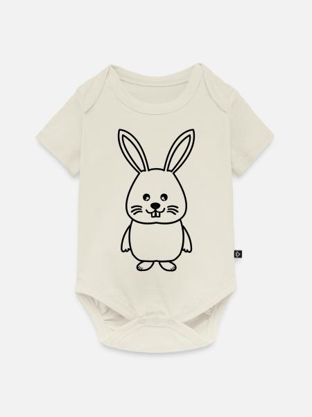 hase comic - Baby Premium Kurzarmbody - Naturweiß