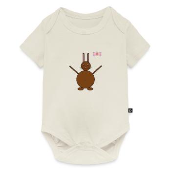 Brown Rabbit & Pink/Blue Butterfly - Baby Premium short-sleeve bodysuit - off white - Front