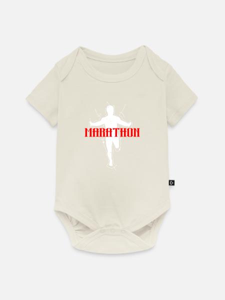 Marathon - Baby Premium Kurzarmbody - Naturweiß
