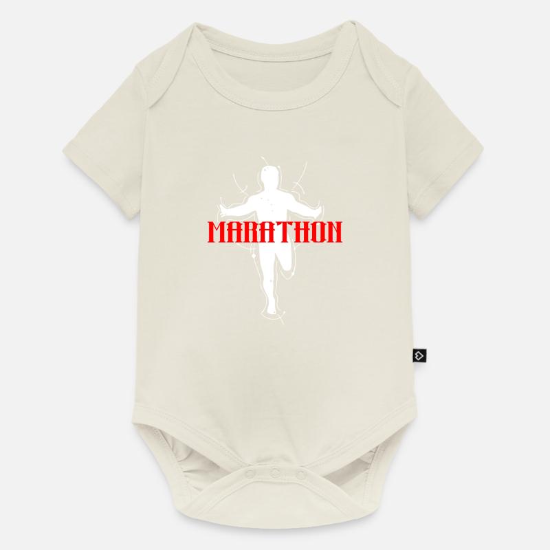 Marathon - Baby Premium Kurzarmbody - Naturweiß