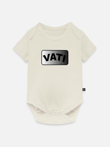 Vati - Baby Premium Kurzarmbody - Naturweiß