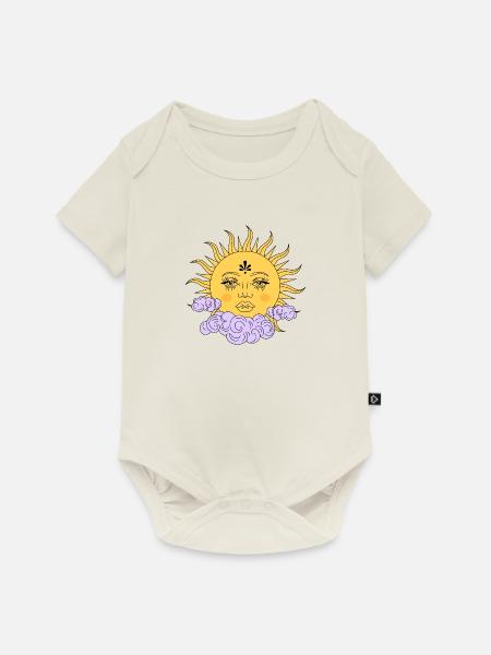 Wolken und sonne - Baby Premium Kurzarmbody - Naturweiß