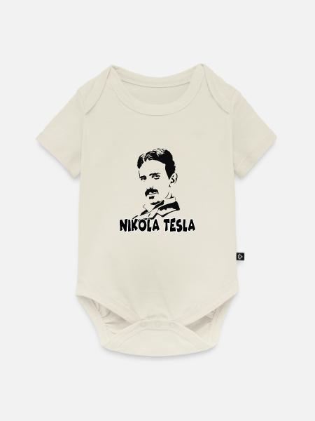 tesla 7 - Baby Premium Kurzarmbody - Naturweiß