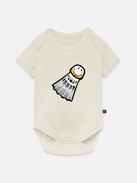 Smiley Badminton - Baby Premium Kurzarmbody - Naturweiß