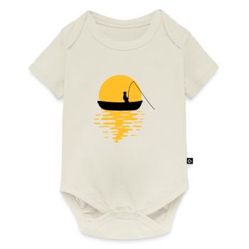 boat sun evening angler sport silhouette clipart h - Baby Premium short-sleeve bodysuit - off white - Front