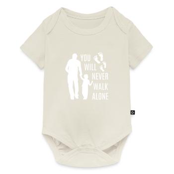 Father and Son Dad Child Dad Boy Footprint Fun - Baby Premium short-sleeve bodysuit - off white - Front