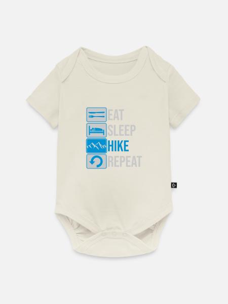 Eat Sleep Hike Repeat - Baby Premium Kurzarmbody - Naturweiß