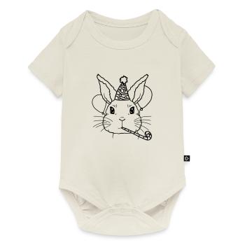 Rabbit Tröte Party Hat Birthday Child - Baby Premium short-sleeve bodysuit - off white - Front