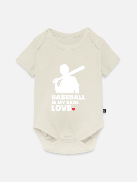 Ich Liebe Baseball Stilvolles - Baby Premium Kurzarmbody - Naturweiß
