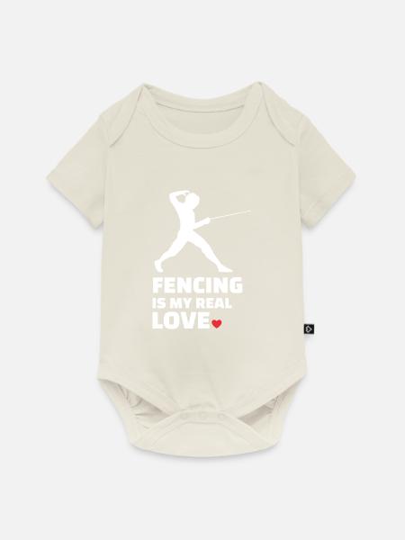 Fechten - Baby Premium Kurzarmbody - Naturweiß