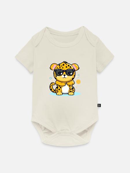 Mazzi der Leopard - Baby Premium Kurzarmbody - Naturweiß