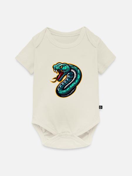 Schlange 2 - Baby Premium Kurzarmbody - Naturweiß
