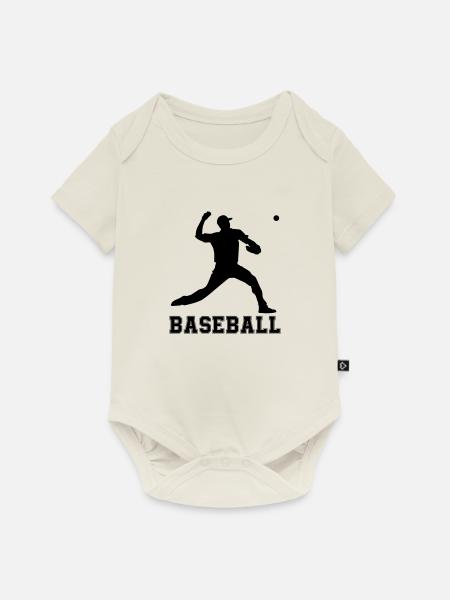 baseball - Baby Premium Kurzarmbody - Naturweiß