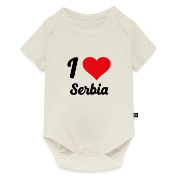 I Love Serbia - Baby Premium Kurzarmbody - Naturweiß - Vorne