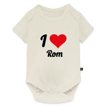 I Love Rom - Baby Premium Kurzarmbody - Naturweiß - Vorne