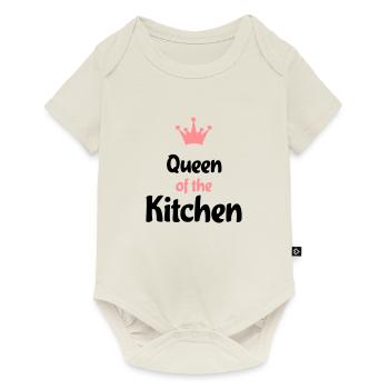 Tablier de cuisine pour votre dîner - Body à manches courtes Premium Bébé - blanc cassé - Devant