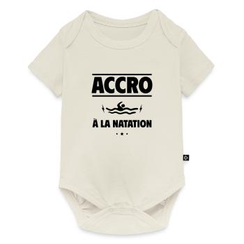accro à la natation - Body à manches courtes Premium Bébé - blanc cassé - Devant