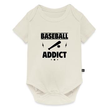Accro au baseball - Body à manches courtes Premium Bébé - blanc cassé - Devant