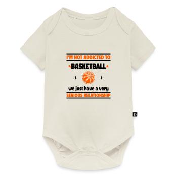 Je ne suis pas accro au basket - Body à manches courtes Premium Bébé - blanc cassé - Devant