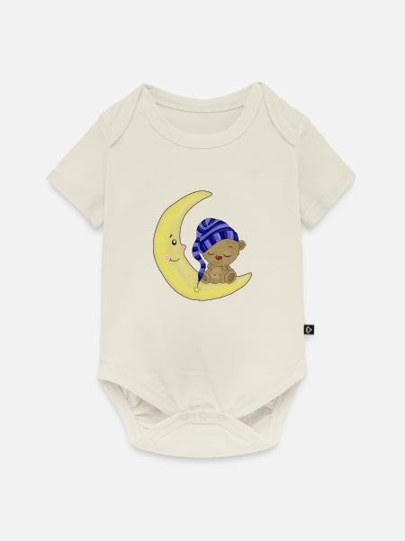 Gute Nacht Bärchen - Baby Premium Kurzarmbody - Naturweiß