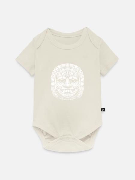 Maske - Baby Premium Kurzarmbody - Naturweiß