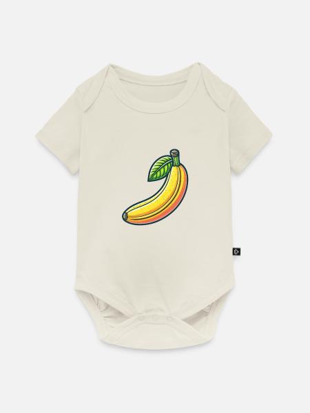 Frische Banane - Baby Premium Kurzarmbody - Naturweiß