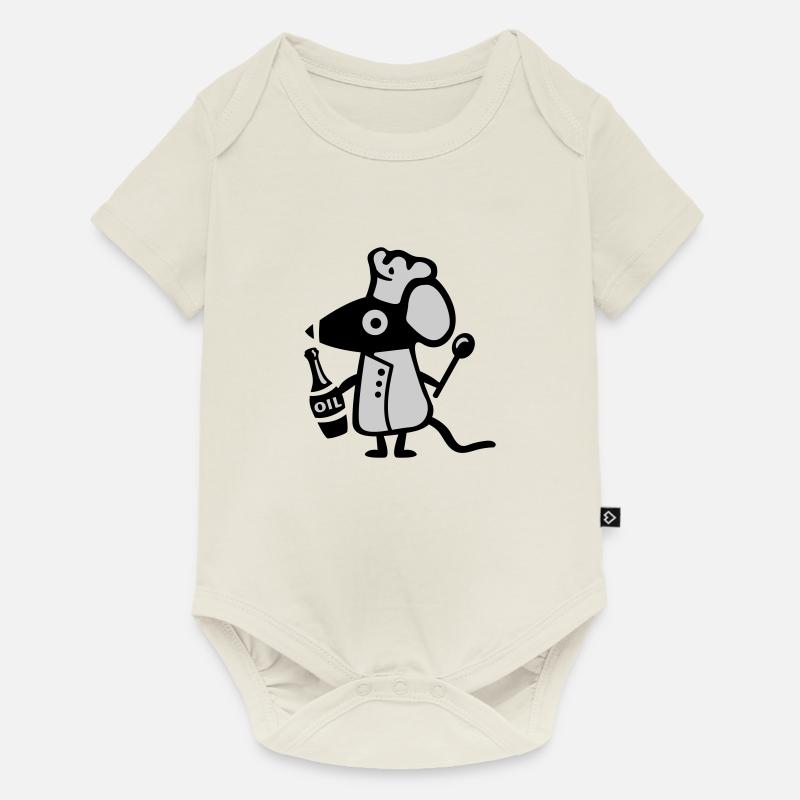 Maus Koch - Ratte - Baby Premium Kurzarmbody - Naturweiß