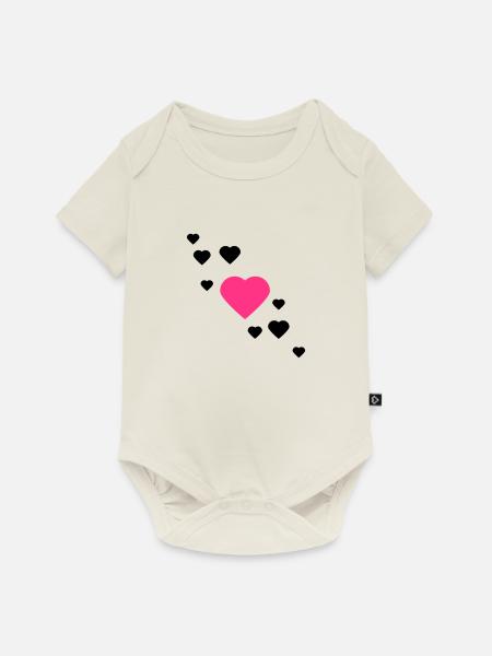 herzen - Baby Premium Kurzarmbody - Naturweiß