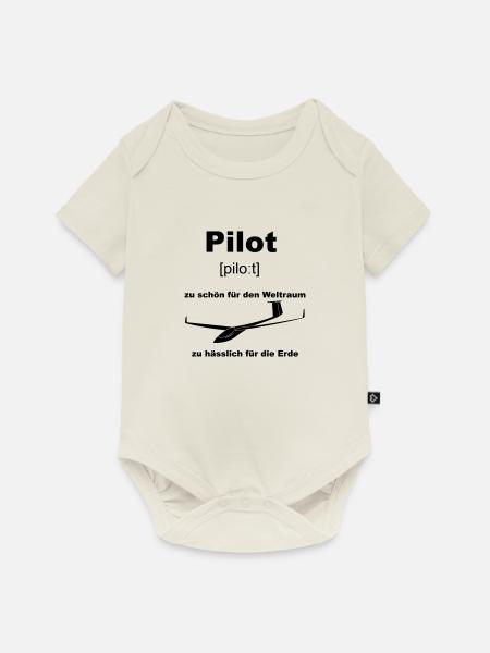 pilot - Baby Premium Kurzarmbody - Naturweiß