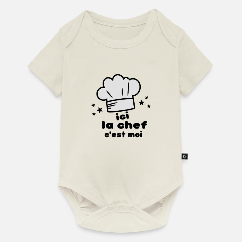 c'est moi(la chef) - Body à manches courtes Premium Bébé - blanc cassé