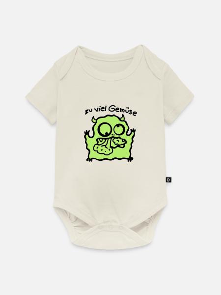 zu viel Gemüse - Baby Premium Kurzarmbody - Naturweiß