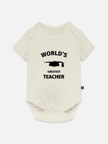 World's Greatest Teacher - Baby Premium Kurzarmbody - Naturweiß