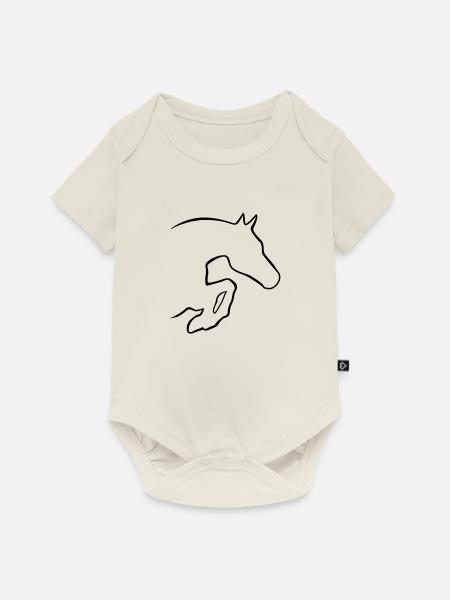 Springpferd - Baby Premium Kurzarmbody - Naturweiß