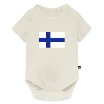 Drapeau national de la Finlande - Body à manches courtes Premium Bébé - blanc cassé - Devant