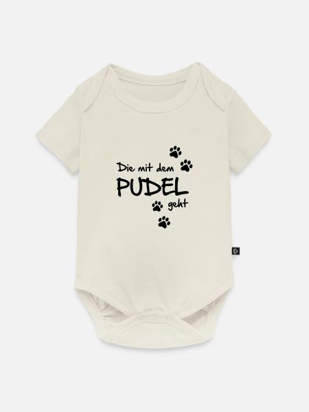 mit dem pudel geht - Baby Premium Kurzarmbody - Naturweiß