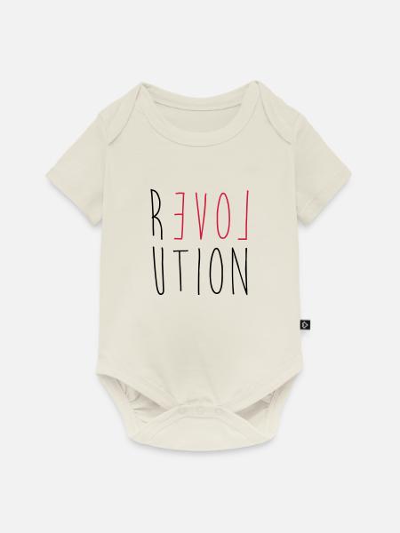 Revolution Love - Baby Premium Kurzarmbody - Naturweiß