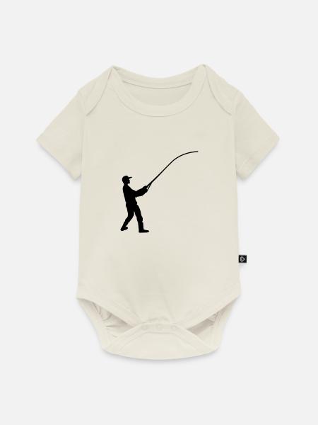 fishing man - Baby Premium Kurzarmbody - Naturweiß