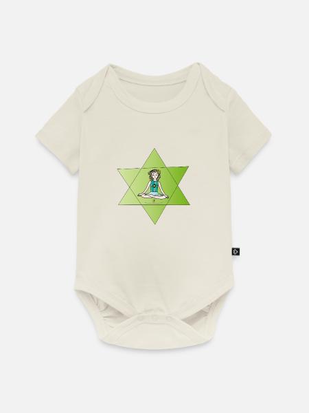Die Hüterin der Kinder -Yogasitz - Baby Premium Kurzarmbody - Naturweiß