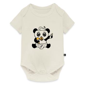 child baby rattle pacifier diaper little boy s - Baby Premium short-sleeve bodysuit - off white - Front
