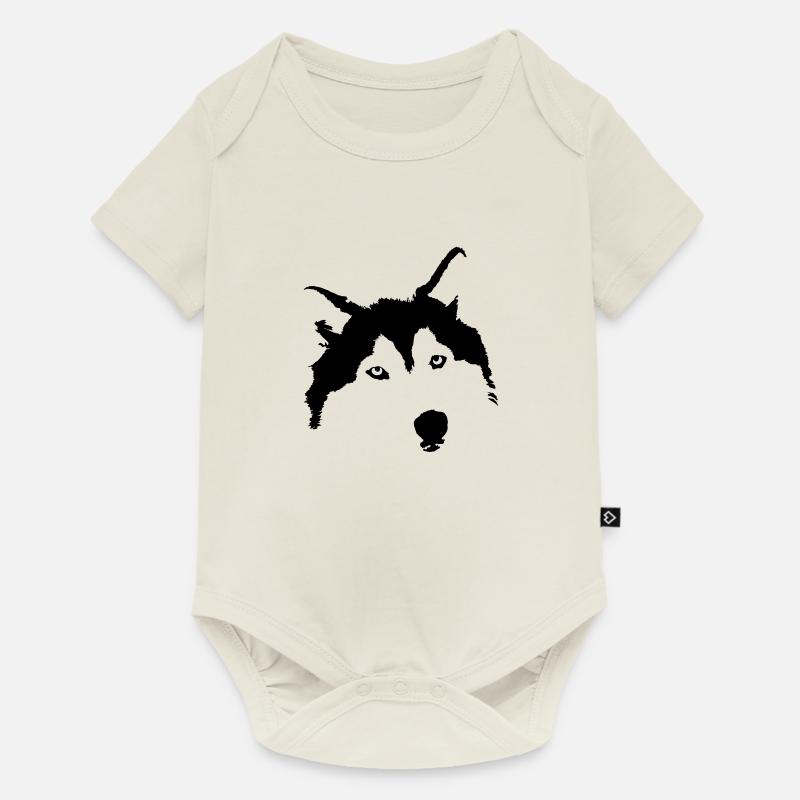 husky - Body à manches courtes Premium Bébé - blanc cassé