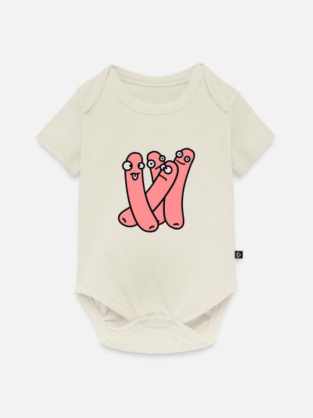 Funny Sausages - Baby Premium Kurzarmbody - Naturweiß